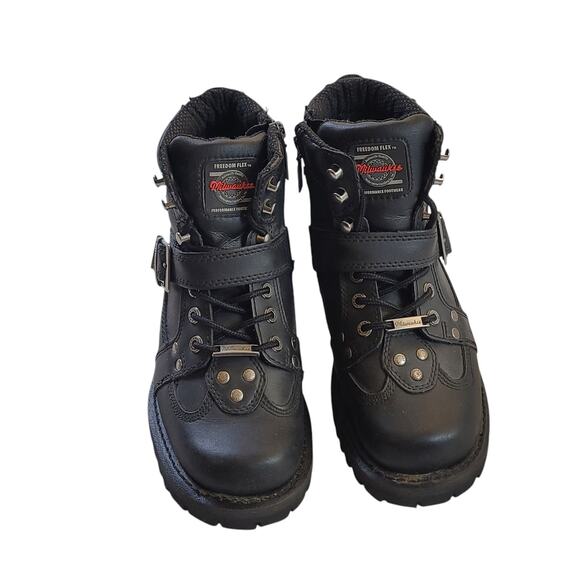 Milwaukee Motorcycle Men's Black Road Captain Boots SZ 7 - Picture 6 of 11